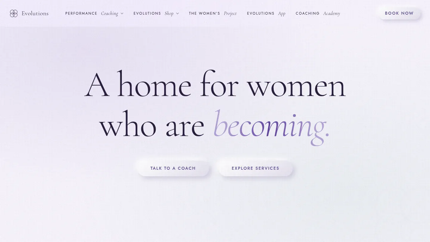 Evolutions Rising website on desktop