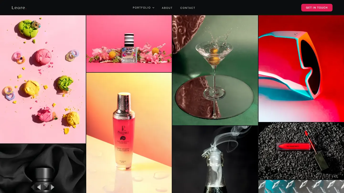 Leore Photography website on desktop